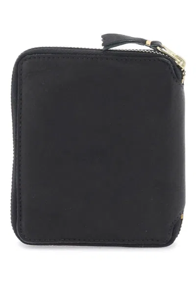 Shop Comme Des Garçons Washed Leather Zip-around Wallet In Nero