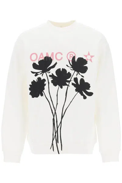 Shop Oamc Whiff Sweatshirt With Graphic Print In Bianco