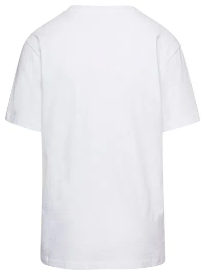 Shop Isabel Marant Étoile White Crewneck T-shirt With Logo Print On The Chest In Cotton Woman