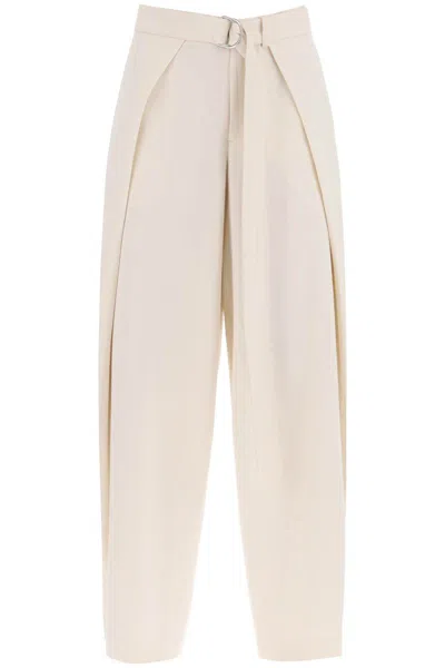 Shop Ami Alexandre Mattiussi Wide Fit Pants With Floating Panels In Bianco