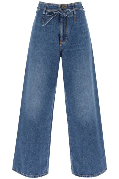 Shop Etro Wide Leg Jeans In Blu