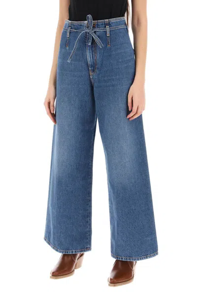 Shop Etro Wide Leg Jeans In Blu