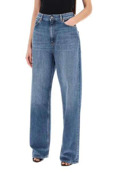 Shop Valentino Wide Leg Jeans In Blu