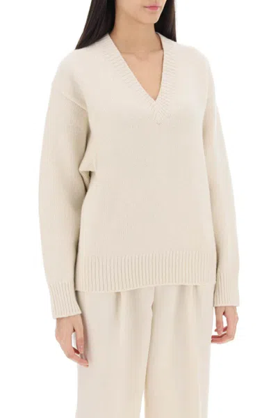 Shop Totême Wool And Cashmere Sweater In Bianco