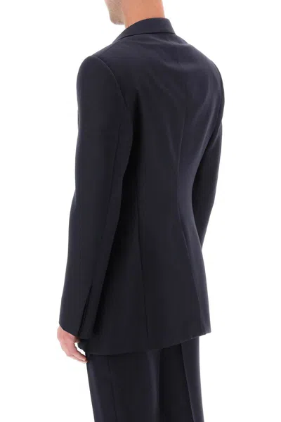 Shop Alexander Mcqueen Wool And Mohair Double-breasted Blazer In Nero