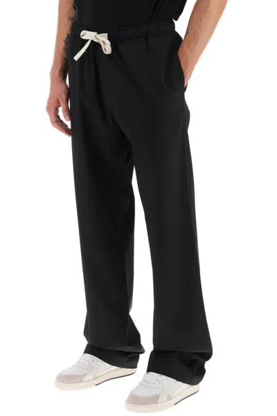 Shop Palm Angels Wool Blend Travel Pants In Nero