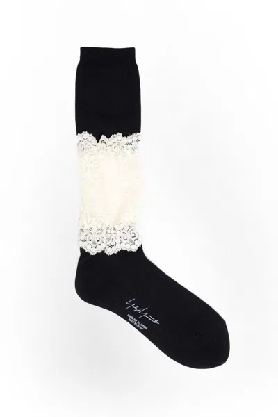Shop Yohji Yamamoto Socks In Black&white