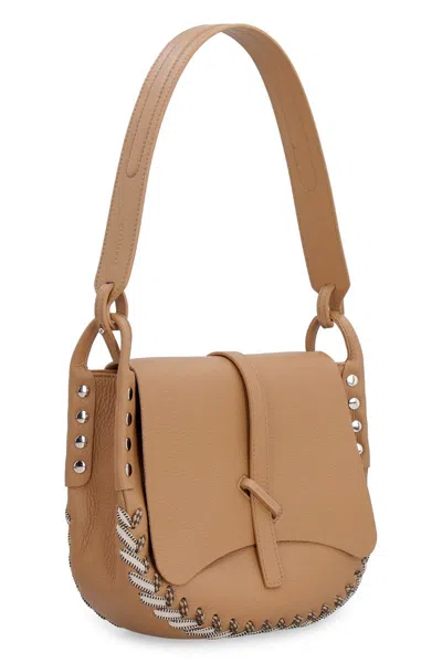 Shop Zanellato Amina S Leather Shoulder Bag In Saddle Brown