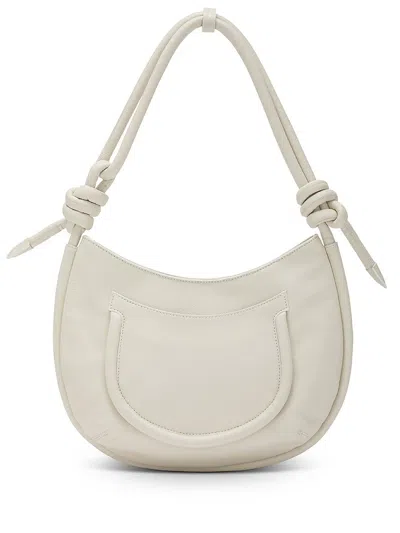 Shop Zanellato Small Demi Half-moon Bag In Calf Leather In White
