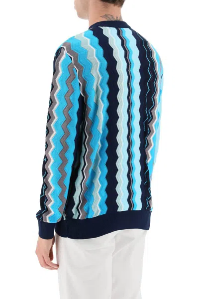 Shop Missoni Zigzag Sweater In Blu