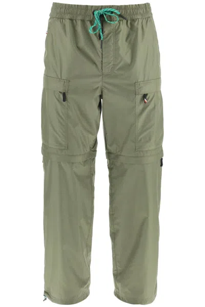 Shop Moncler Zip-off Convertible Ripstop Pants In Brown