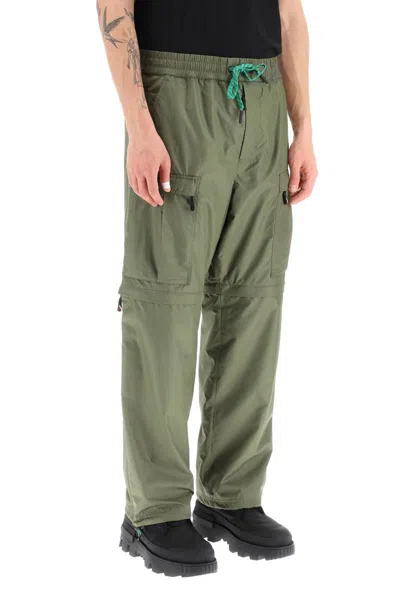 Shop Moncler Zip-off Convertible Ripstop Pants In Brown