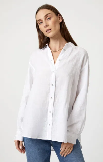 Mavi Linen Button-up Shirt In White In White