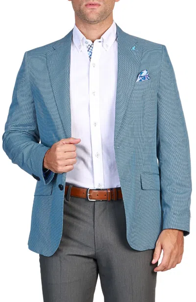 Shop Tailorbyrd Navy Mini Houndstooth Sport Coat In Blue