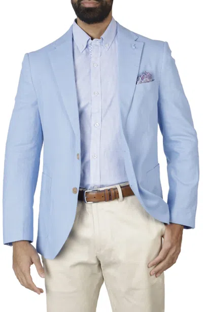 Shop Tailorbyrd Signature Solid Pastel Linen Sport Coat In Blue