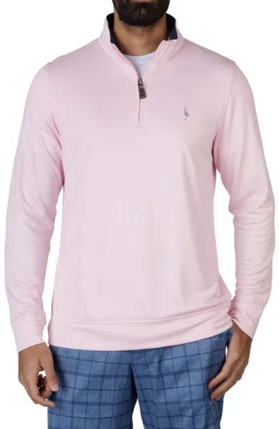 Shop Tailorbyrd Solid Modal Quarter Zip Pullover In Pink