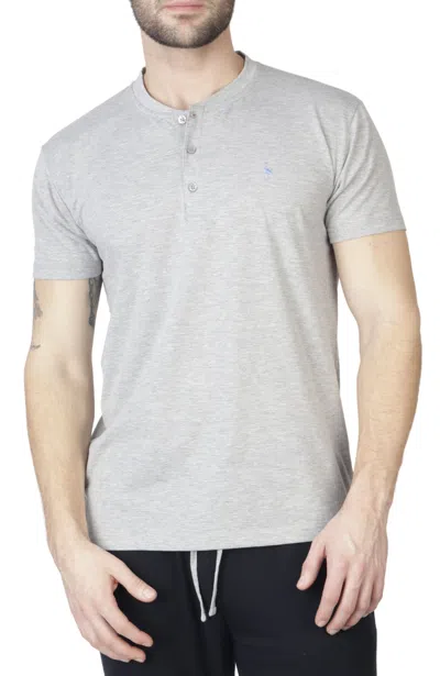 Shop Tailorbyrd The Jersey Crew Neck Henley In Grey
