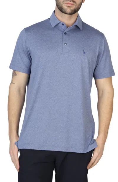 Shop Tailorbyrd Solid Tonal Melange Performance Polo In Blue