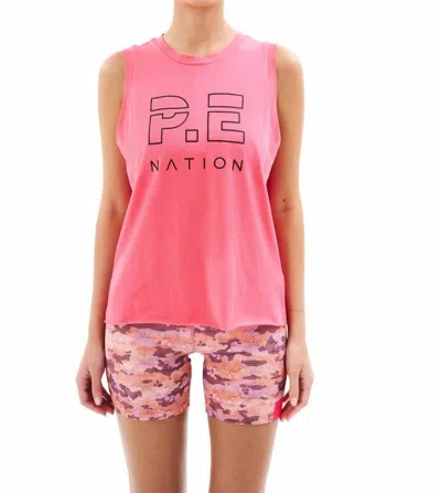 Shop P.e Nation Shuffle Tank In Pink Glow