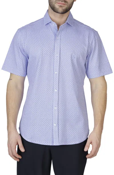Shop Tailorbyrd Light Purple Mini Geo Knit Short Sleeve Getaway Shirt