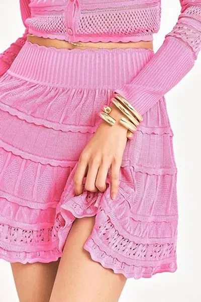 Shop Loveshackfancy Sandrea Skirt In Pink Moscato