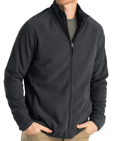Shop Free Fly Gridback Fleece Jacket In Black Sand In Grey