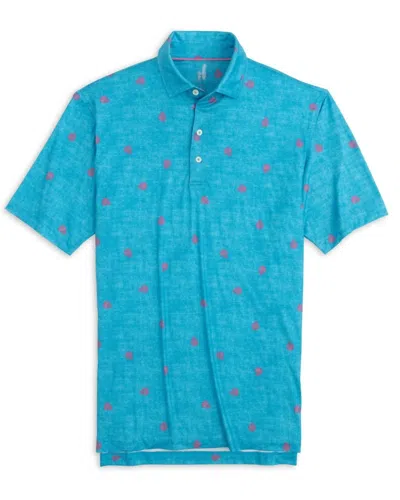 Shop Johnnie-o Skully Printed Polo In Maverick In Blue