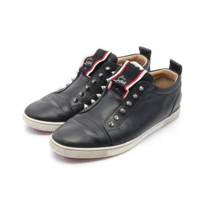 Shop Christian Louboutin Fique A Vontade Sneakers Leather Spike Studs In Black