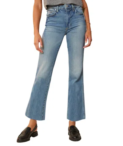 Shop Amo High Rise Kick Crop Jeans In Topanga In Blue