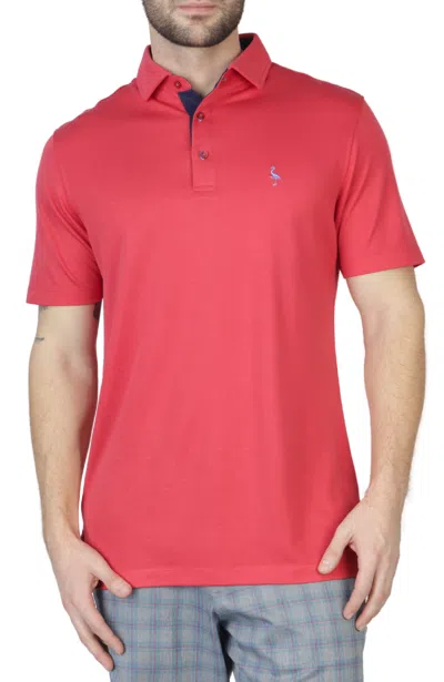 Shop Tailorbyrd Modal Polo With Contrast Trim In Pink