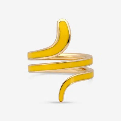 Shop Damiani 18k Yellow Gold And Yellow Ceramic, Diamond Snake Wrap Ring 20089180
