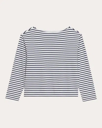 Shop Theory Women's Striped Boatneck T-shirt In Blue
