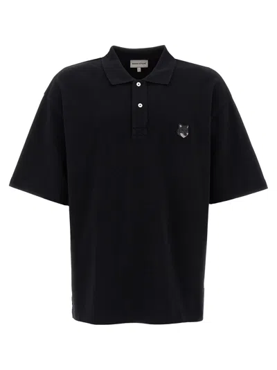 Maison Kitsuné Bold Fox Head Patch Oversize Polo In Black