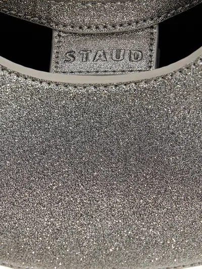 Shop Staud 'goodnight Moon' Handbag In Silver