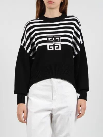 Shop Givenchy 4g Striped Cropped Sweater