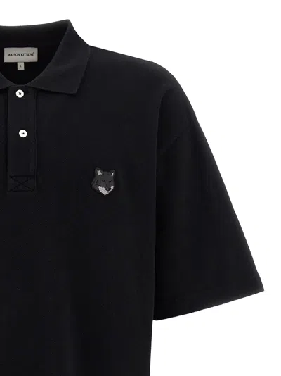 Shop Maison Kitsuné Bold Fox Head Polo Black