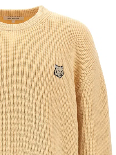 Shop Maison Kitsuné Bold Fox Head Sweater, Cardigans Beige