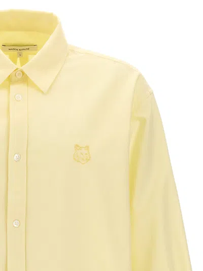 Shop Maison Kitsuné Contour Fox Head Skate Shirt, Blouse Yellow