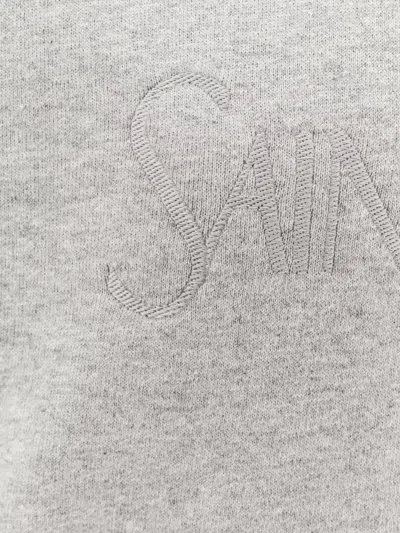 Shop Saint Laurent Cotton Sweatshirt With Embroidered Logo