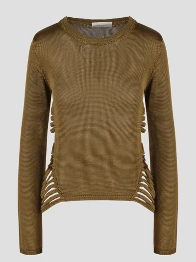Shop Atomo Factory Fringed Viscose Knit Sweater