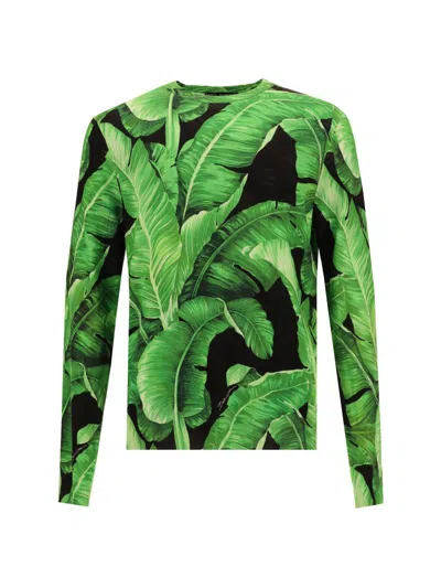 Shop Dolce & Gabbana Leaf In Green