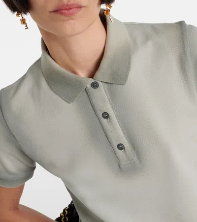 Shop Loewe Cotton Piqué Polo Shirt In Grau