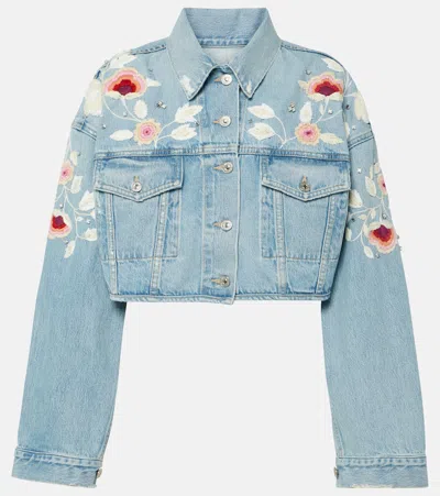 Citizen Of Humanity Lena Embroidered Denim Jacket In Blau
