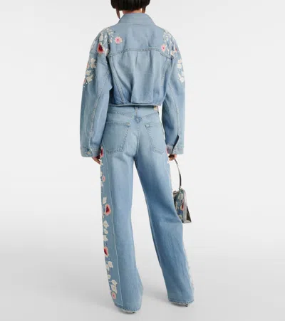 Citizen Of Humanity Lena Embroidered Denim Jacket In Blau