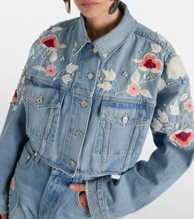 Citizen Of Humanity Lena Embroidered Denim Jacket In Blau