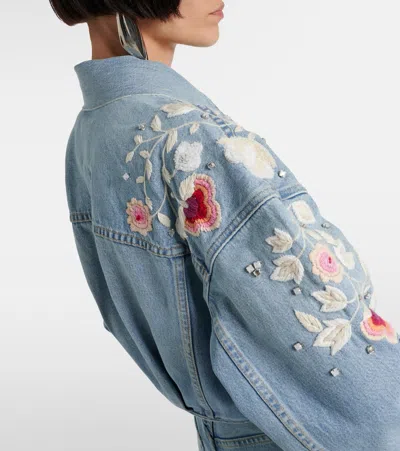 Citizen Of Humanity Lena Embroidered Denim Jacket In Blau