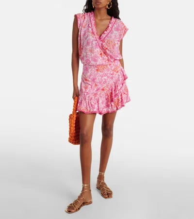 Poupette St Barth Bedrucktes Minikleid In Pink