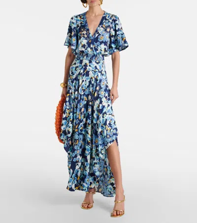 Poupette St Barth Bedrucktes Maxikleid Mabelle In Blau