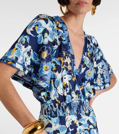 Poupette St Barth Bedrucktes Maxikleid Mabelle In Blau