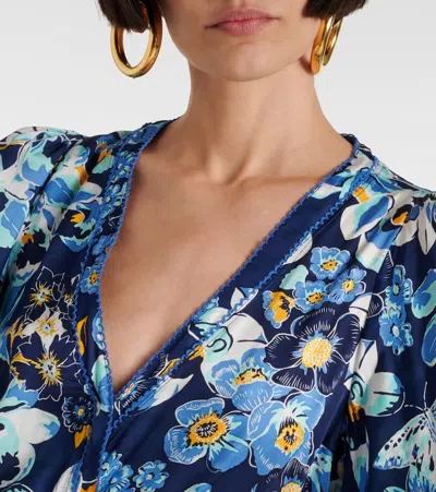 Poupette St Barth Bedrucktes Maxikleid Mabelle In Blau